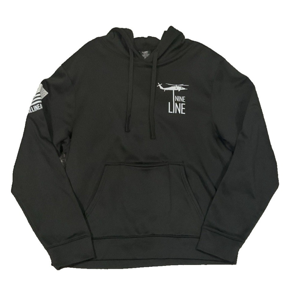 Nine Line Hoodie L Black USA Flag Jeep Freedom Pullover Sweatshirt Pocket Koozie